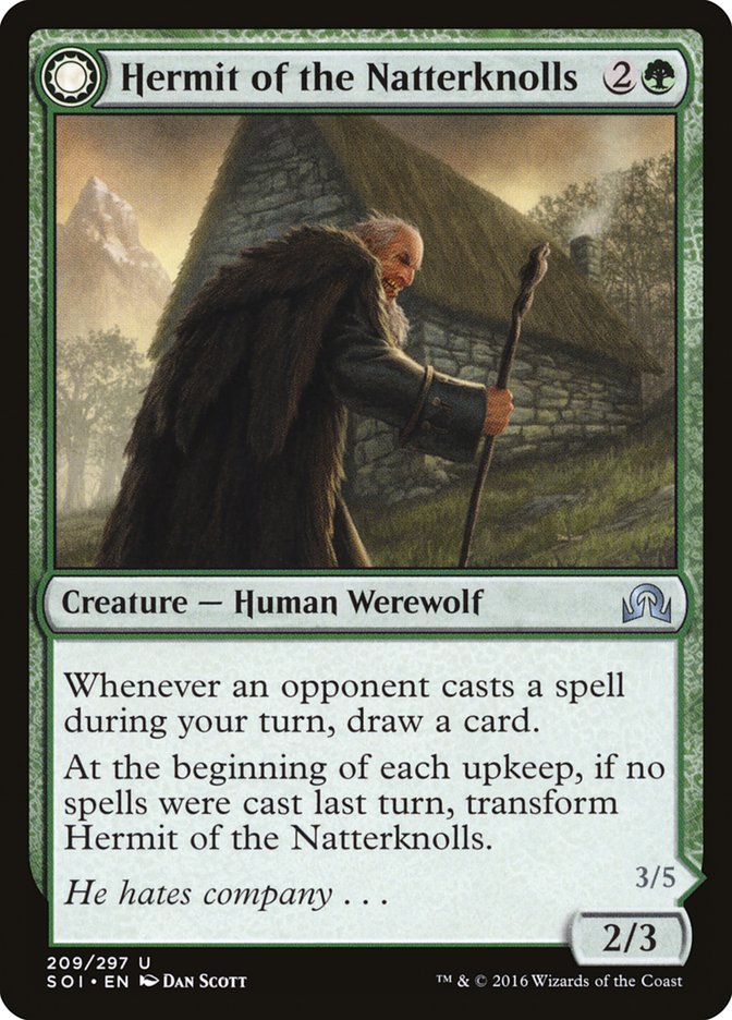 Hermit of the Natterknolls // Lone Wolf of the Natterknolls [Shadows over Innistrad] | Webway Games