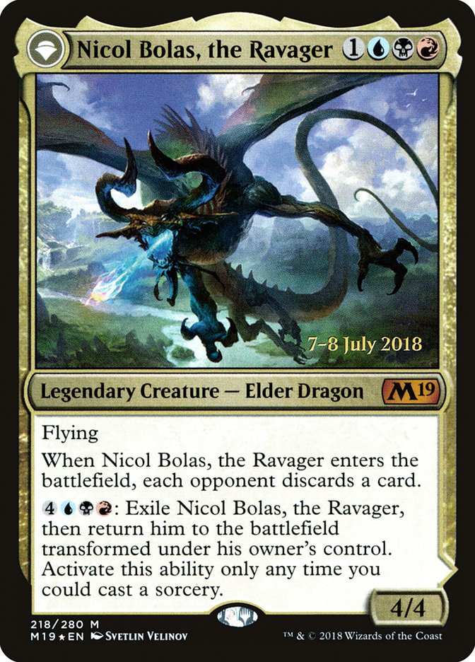 Nicol Bolas, the Ravager // Nicol Bolas, the Arisen  (Prerelease) [Core Set 2019 Prerelease Promos] | Webway Games