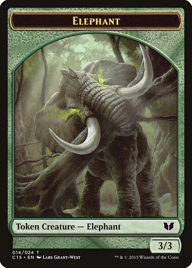 Elephant // Saproling Double-Sided Token [Commander 2015 Tokens] | Webway Games