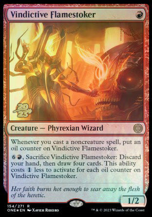 Vindictive Flamestoker [Phyrexia: All Will Be One Prerelease Promos] | Webway Games
