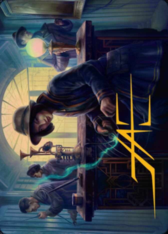 Wiretapping Art Card (Gold-Stamped Signature) [Streets of New Capenna Art Series] | Webway Games
