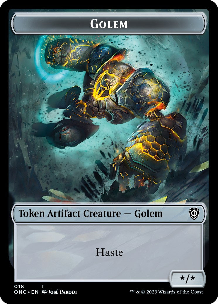 The Monarch // Golem Double-Sided Token [Phyrexia: All Will Be One Commander Tokens] | Webway Games
