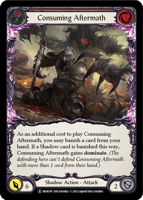Consuming Aftermath (Red) (Rainbow Foil) [U-MON195-RF] Unlimited Rainbow Foil | Webway Games