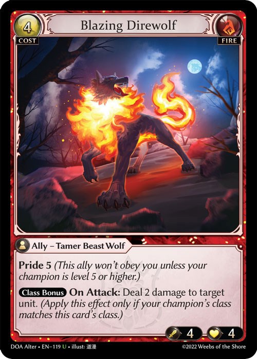 Blazing Direwolf (119) [Dawn of Ashes: Alter Edition] | Webway Games