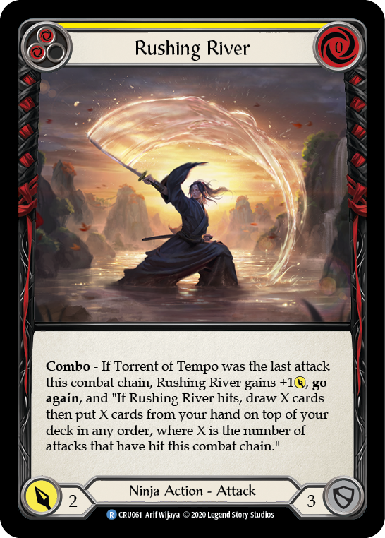 Rushing River (Yellow) [CRU061] 1st Edition Rainbow Foil | Webway Games