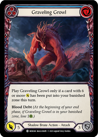 Graveling Growl (Blue) [MON146] 1st Edition Normal