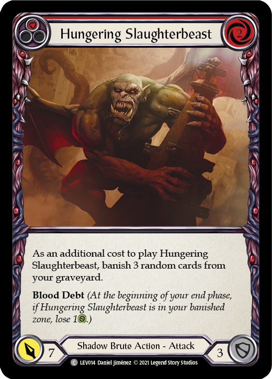 Hungering Slaughterbeast (Red) [LEV014] (Monarch Levia Blitz Deck) | Webway Games