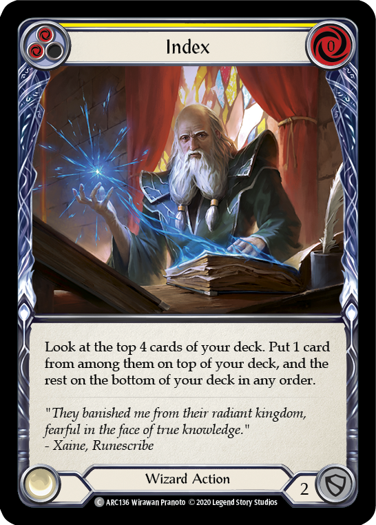 Index (Yellow) [ARC136] Unlimited Rainbow Foil | Webway Games