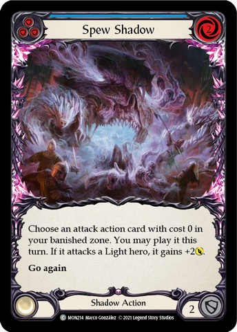 Spew Shadow (Blue) (Rainbow Foil) [MON214-RF] 1st Edition Rainbow Foil
