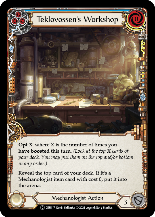 Teklovossen's Workshop (Blue) (Rainbow Foil) [CRU117-RF] Unlimited Rainbow Foil | Webway Games