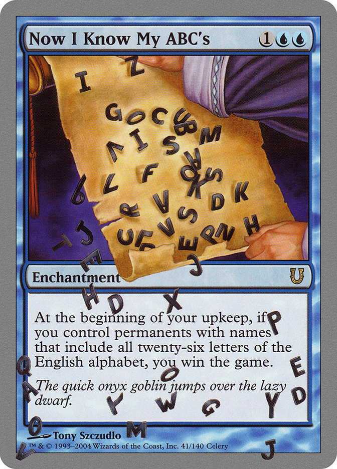 Now I Know My ABC's [Unhinged] | Webway Games