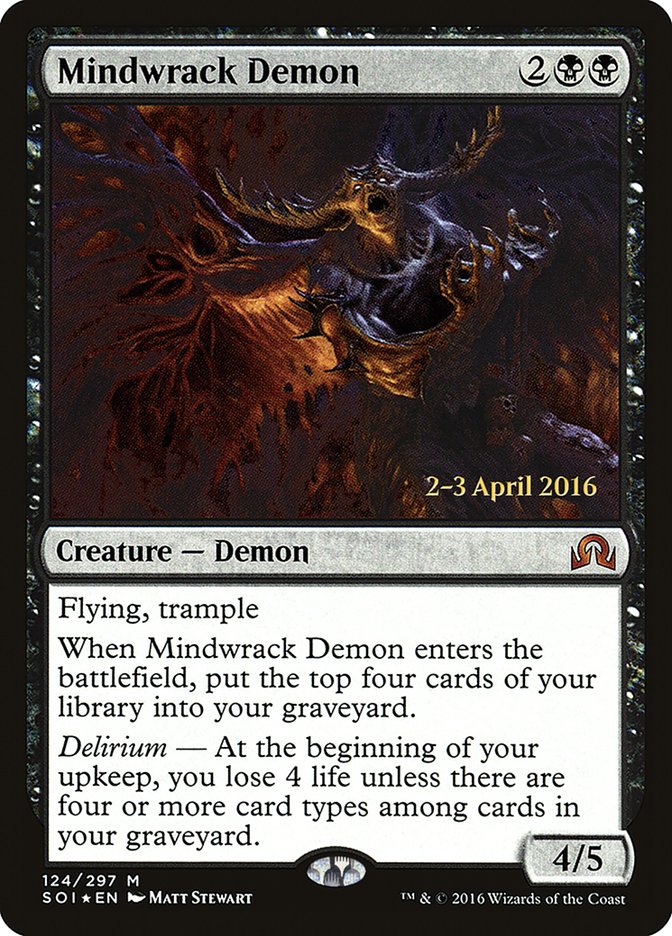 Mindwrack Demon (Prerelease) [Shadows over Innistrad Prerelease Promos] | Webway Games