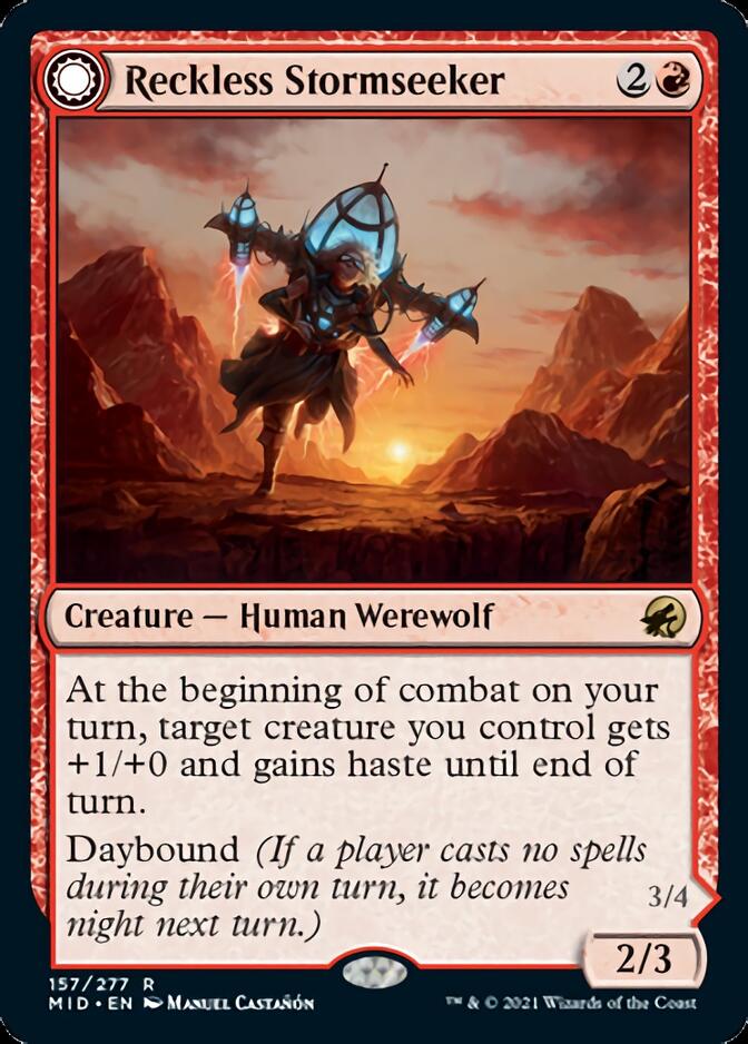 Reckless Stormseeker // Storm-Charged Slasher [Innistrad: Midnight Hunt] | Webway Games