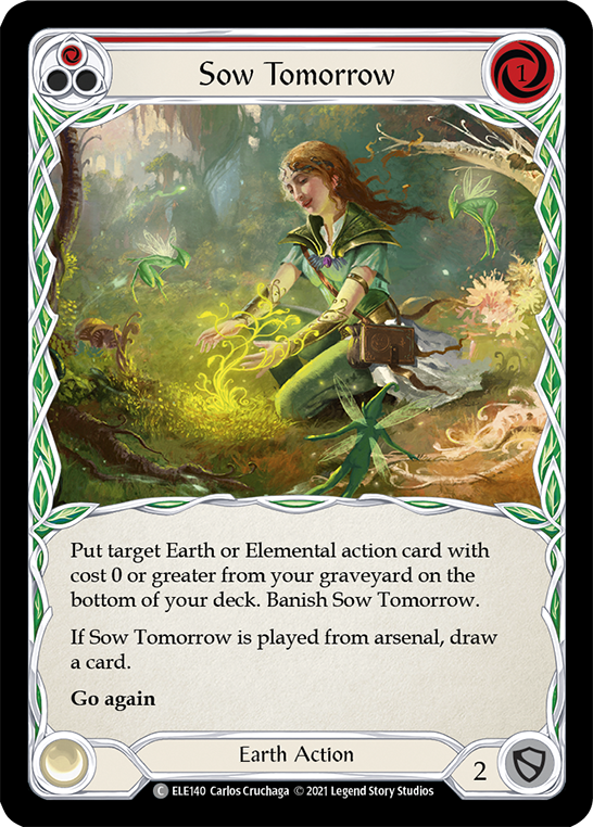 Sow Tomorrow (Red) [ELE140] (Tales of Aria)  1st Edition Rainbow Foil | Webway Games