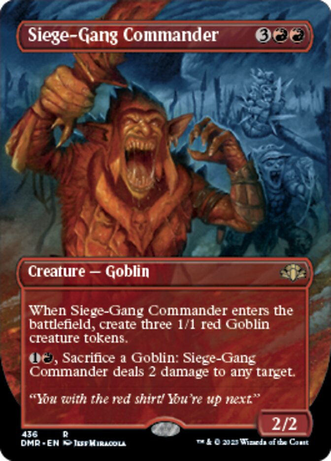 Siege-Gang Commander (Borderless Alternate Art) [Dominaria Remastered] | Webway Games