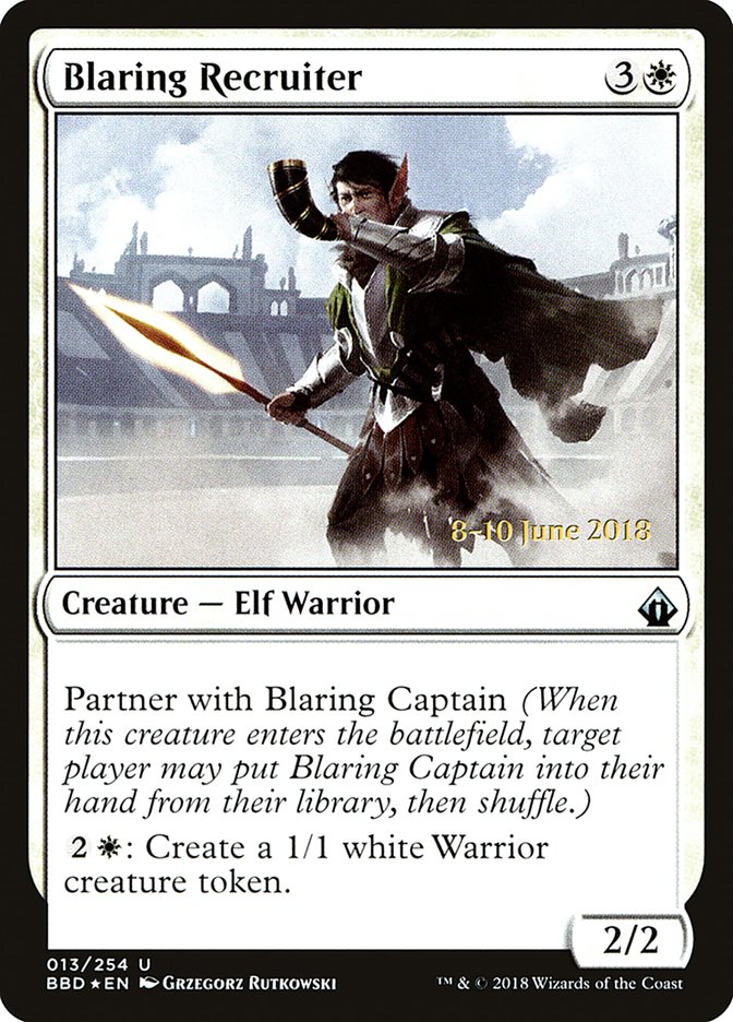 Blaring Recruiter  (Prerelease) [Battlebond Promos] | Webway Games