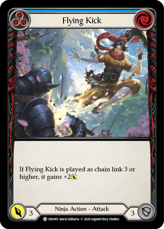 Flying Kick (Blue) [CRU065] 1st Edition Rainbow Foil | Webway Games