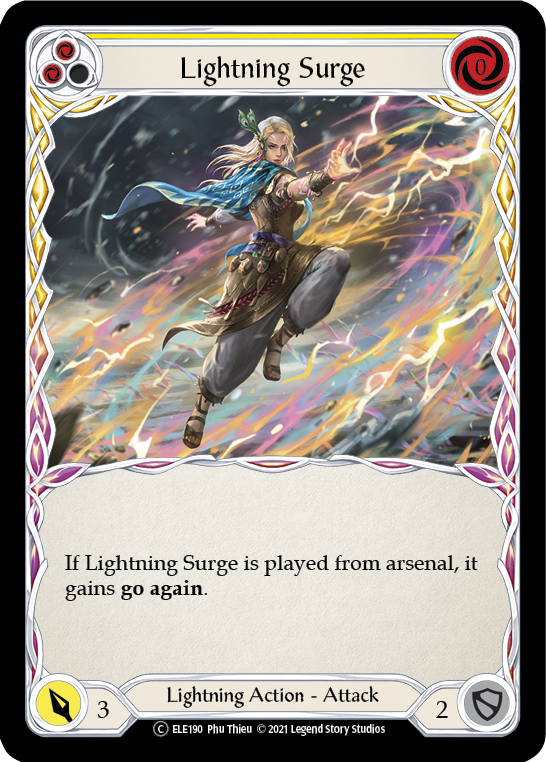 Lightning Surge (Yellow) [U-ELE190] Unlimited Rainbow Foil | Webway Games
