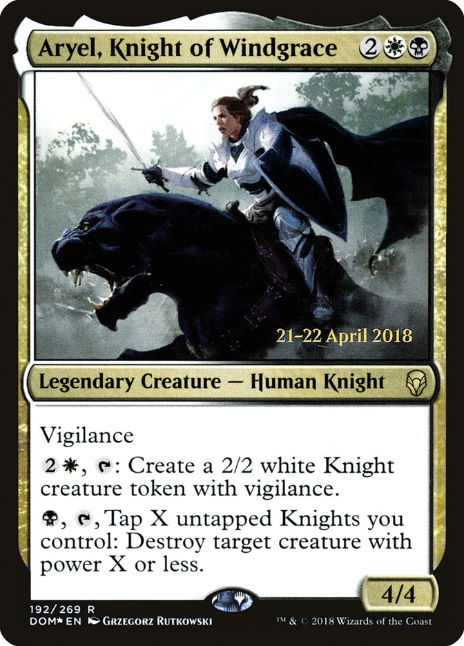Aryel, Knight of Windgrace  (Prerelease) [Dominaria Prerelease Promos] | Webway Games