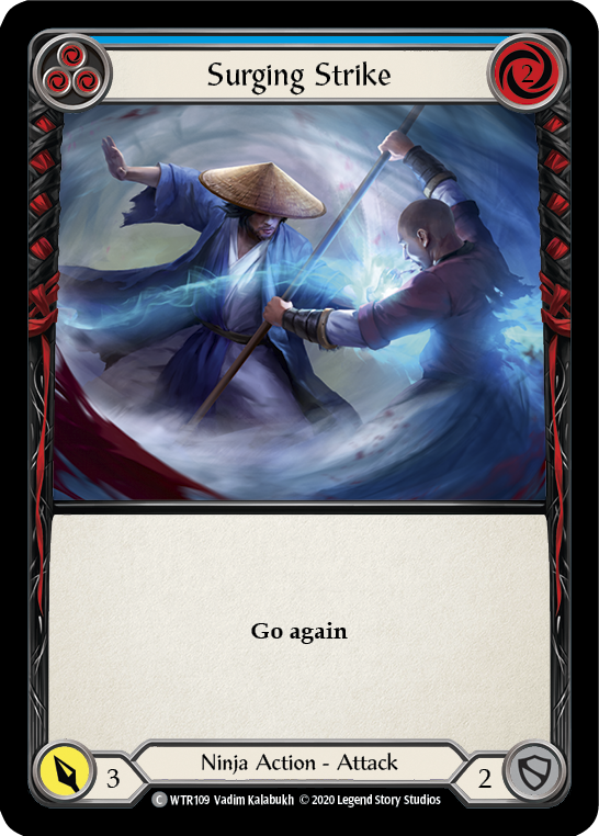 Surging Strike (Blue) [U-WTR109] (Welcome to Rathe Unlimited)  Unlimited Rainbow Foil | Webway Games