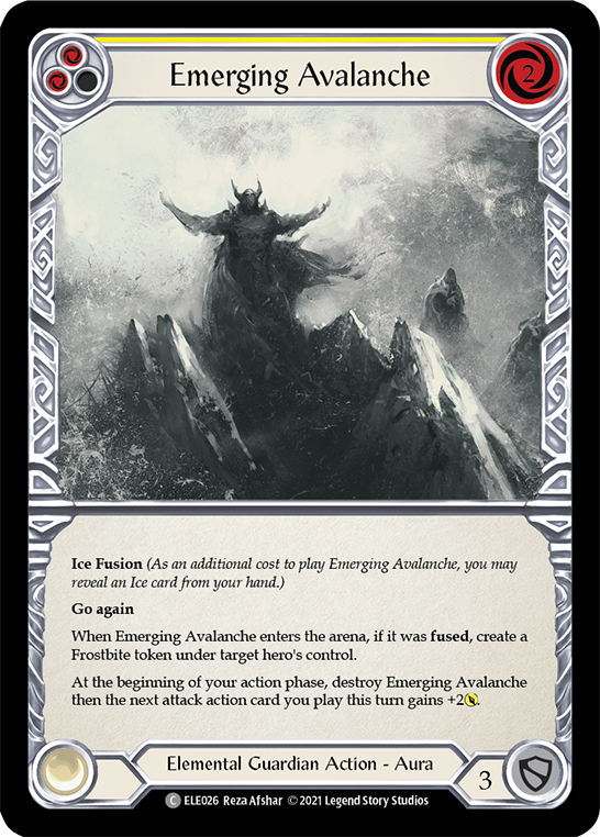 Emerging Avalanche (Yellow) [ELE026] (Tales of Aria)  1st Edition Rainbow Foil | Webway Games