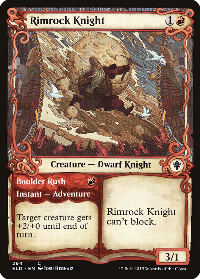 Rimrock Knight // Boulder Rush (Showcase) [Throne of Eldraine] | Webway Games