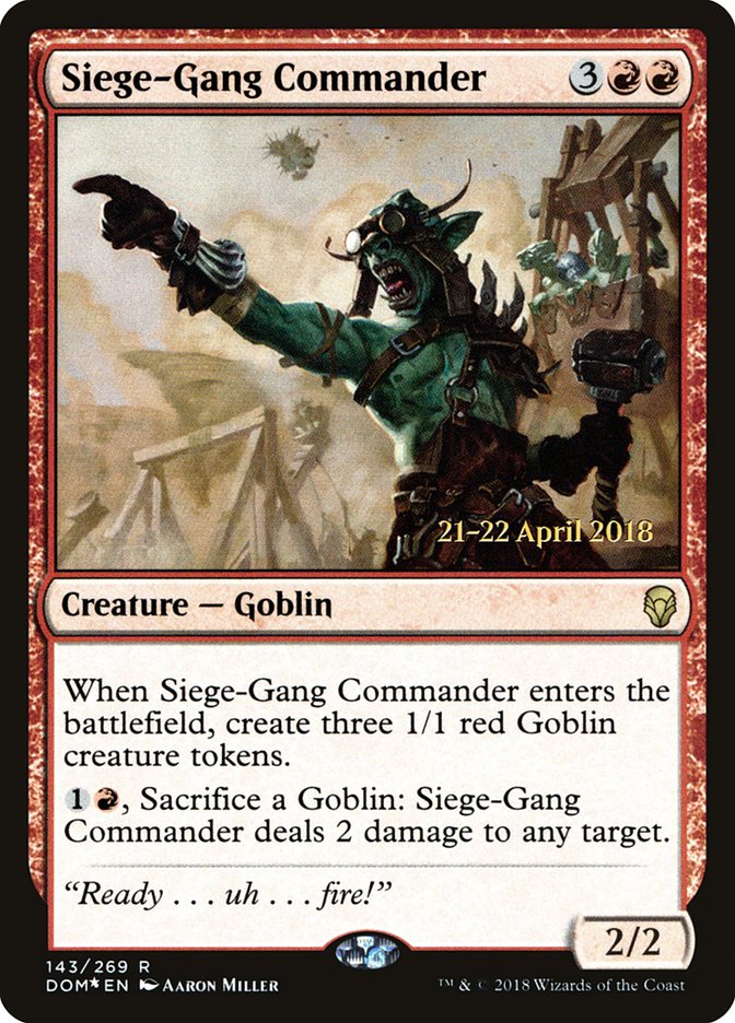 Siege-Gang Commander  (Prerelease) [Dominaria Prerelease Promos] | Webway Games