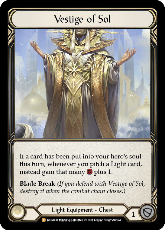 Vestige of Sol (Cold Foil) [MON060-CF] 1st Edition Cold Foil | Webway Games