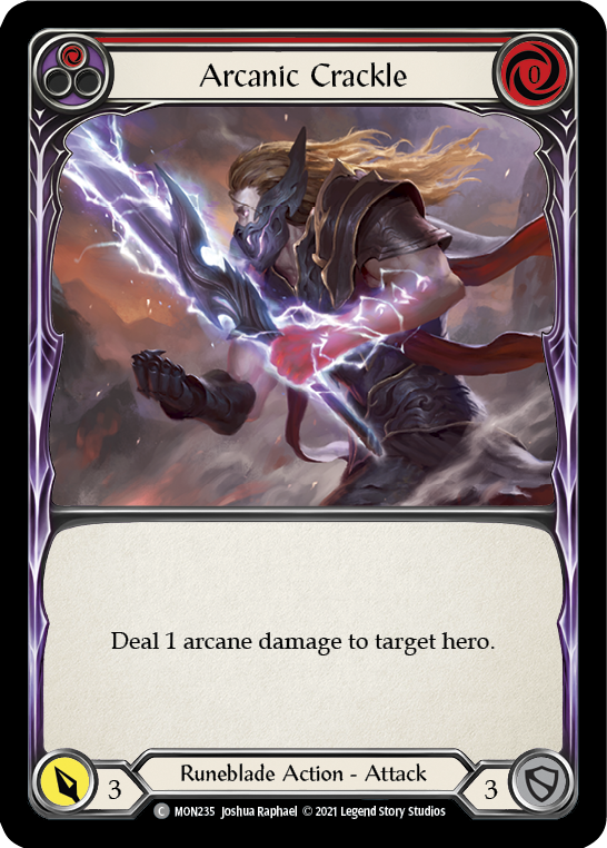Arcanic Crackle (Red) (Rainbow Foil) [MON235-RF] 1st Edition Rainbow Foil | Webway Games