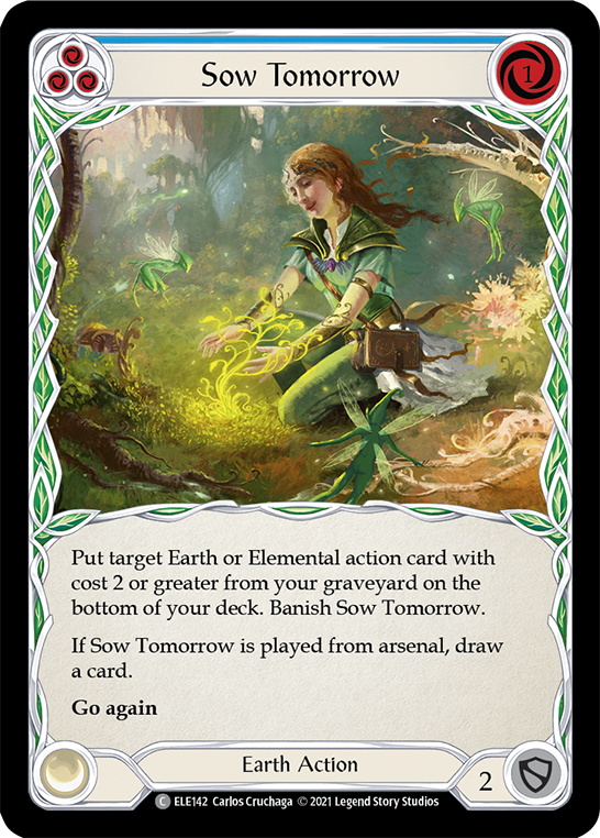 Sow Tomorrow (Blue) [ELE142] (Tales of Aria)  1st Edition Rainbow Foil | Webway Games