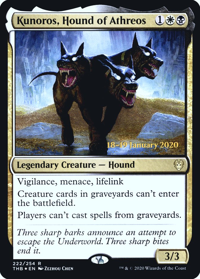 Kunoros, Hound of Athreos [Theros Beyond Death Prerelease Promos] | Webway Games