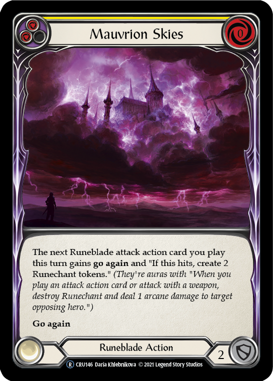 Mauvrion Skies (Yellow) (Rainbow Foil) [CRU146-RF] Unlimited Rainbow Foil | Webway Games