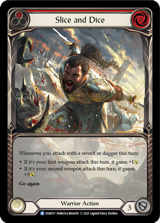 Slice and Dice (Red) [EVR057] (Everfest)  1st Edition Extended Art Rainbow Foil | Webway Games