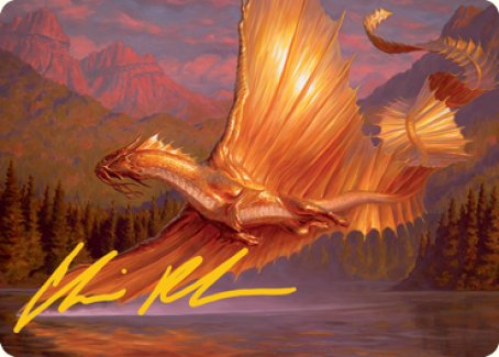Adult Gold Dragon Art Card (Gold-Stamped Signature) [Dungeons & Dragons: Adventures in the Forgotten Realms Art Series] | Webway Games