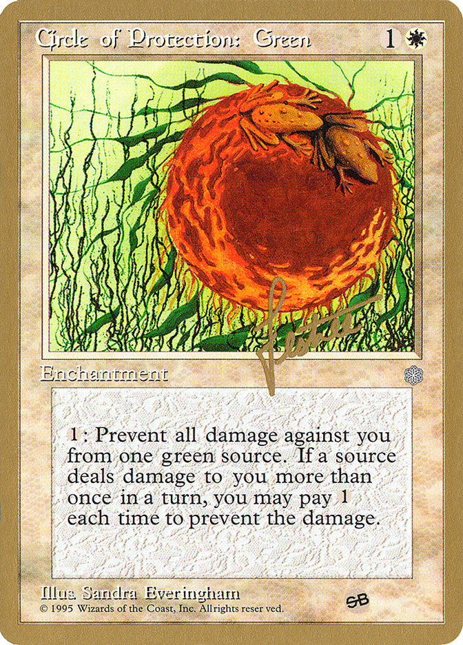 Circle of Protection: Green (Bertrand Lestree) (SB) (ICE) [Pro Tour Collector Set] | Webway Games