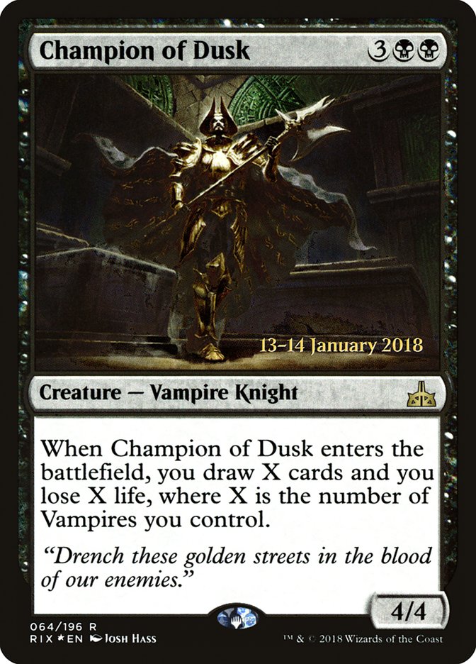 Champion of Dusk (Prerelease) [Rivals of Ixalan Prerelease Promos] | Webway Games