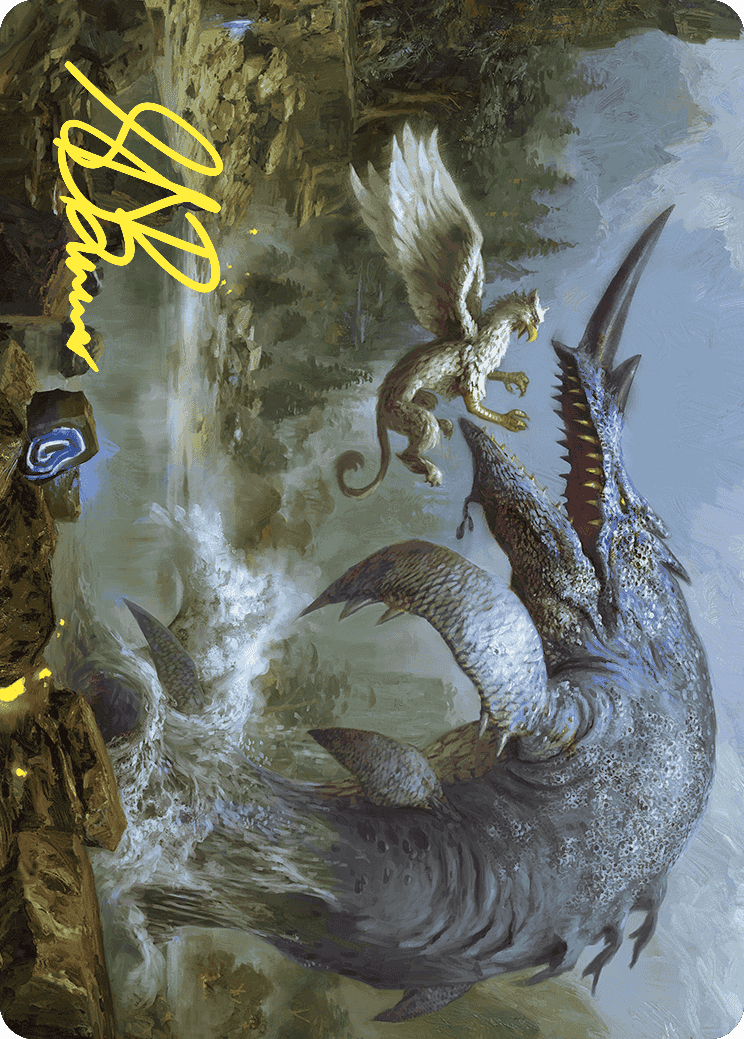 Horned Loch-Whale Art Card (Gold-Stamped Signature) [Wilds of Eldraine Art Series] | Webway Games