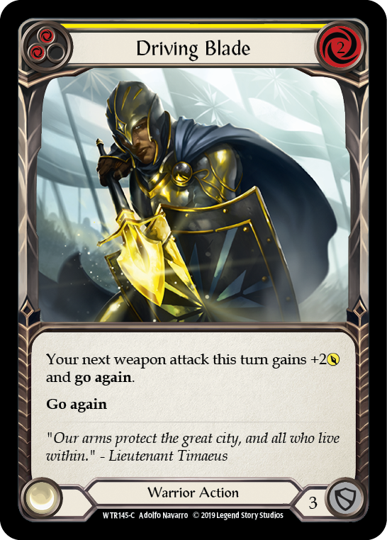 Driving Blade (Yellow) [WTR145-C] Alpha Print Rainbow Foil | Webway Games