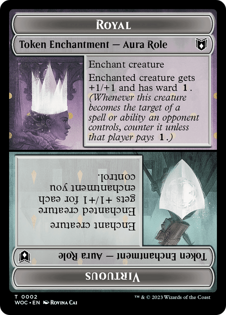 Copy // Royal Role / Virtuous Role Double-Sided Token [Wilds of Eldraine Commander Tokens] | Webway Games