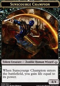 Sunscourge Champion // Zombie Double-sided Token [Hour of Devastation Tokens] | Webway Games