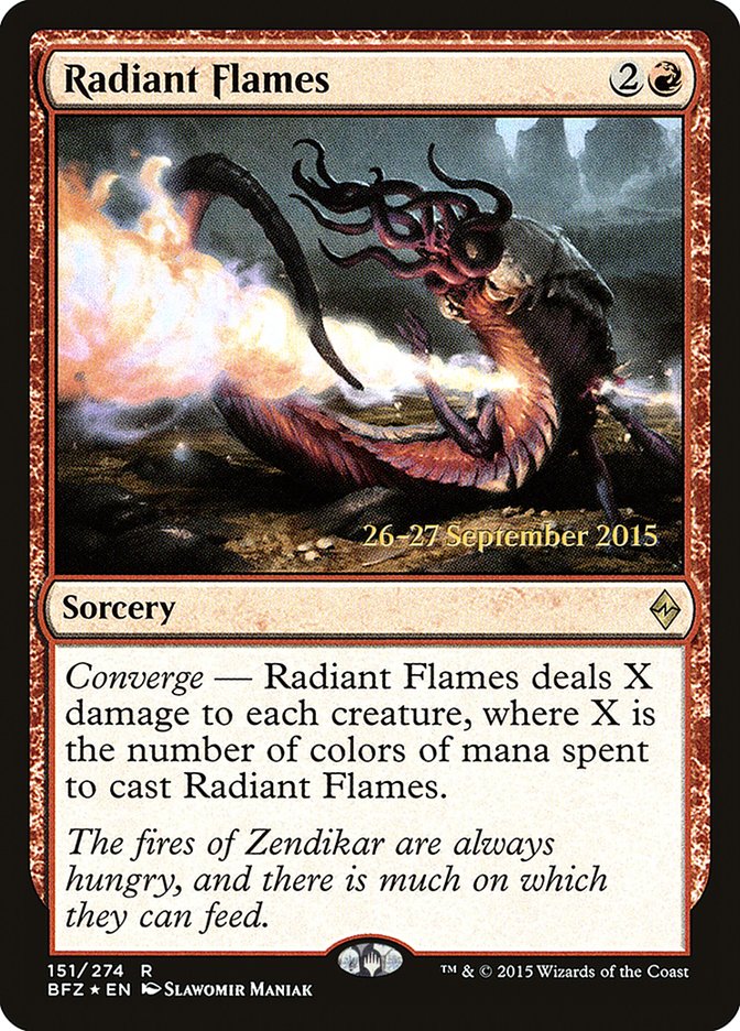 Radiant Flames  (Prerelease) [Battle for Zendikar Prerelease Promos] | Webway Games