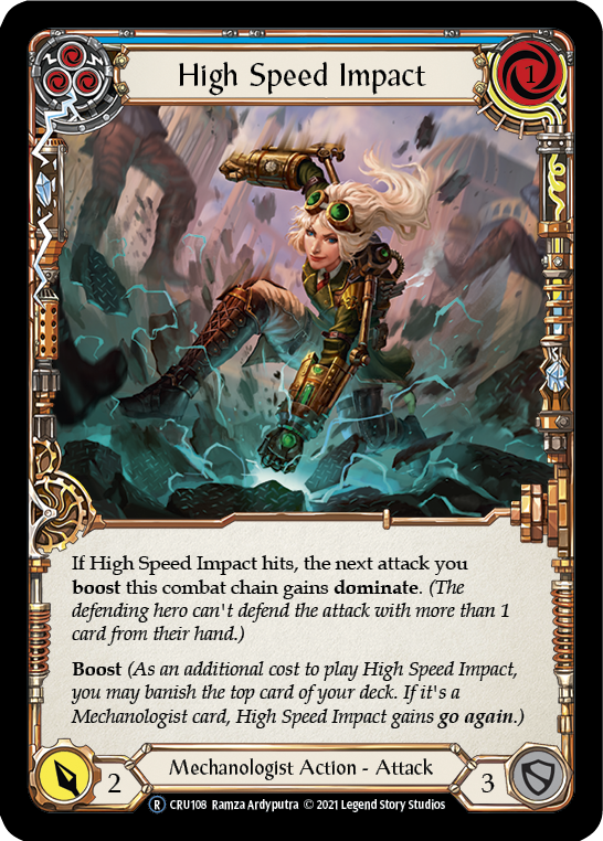 High Speed Impact (Blue) (Rainbow Foil) [CRU108-RF] Unlimited Rainbow Foil | Webway Games