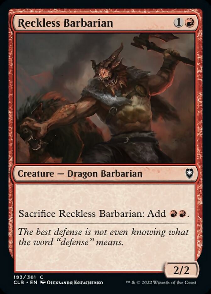 Reckless Barbarian [Commander Legends: Battle for Baldur's Gate] | Webway Games