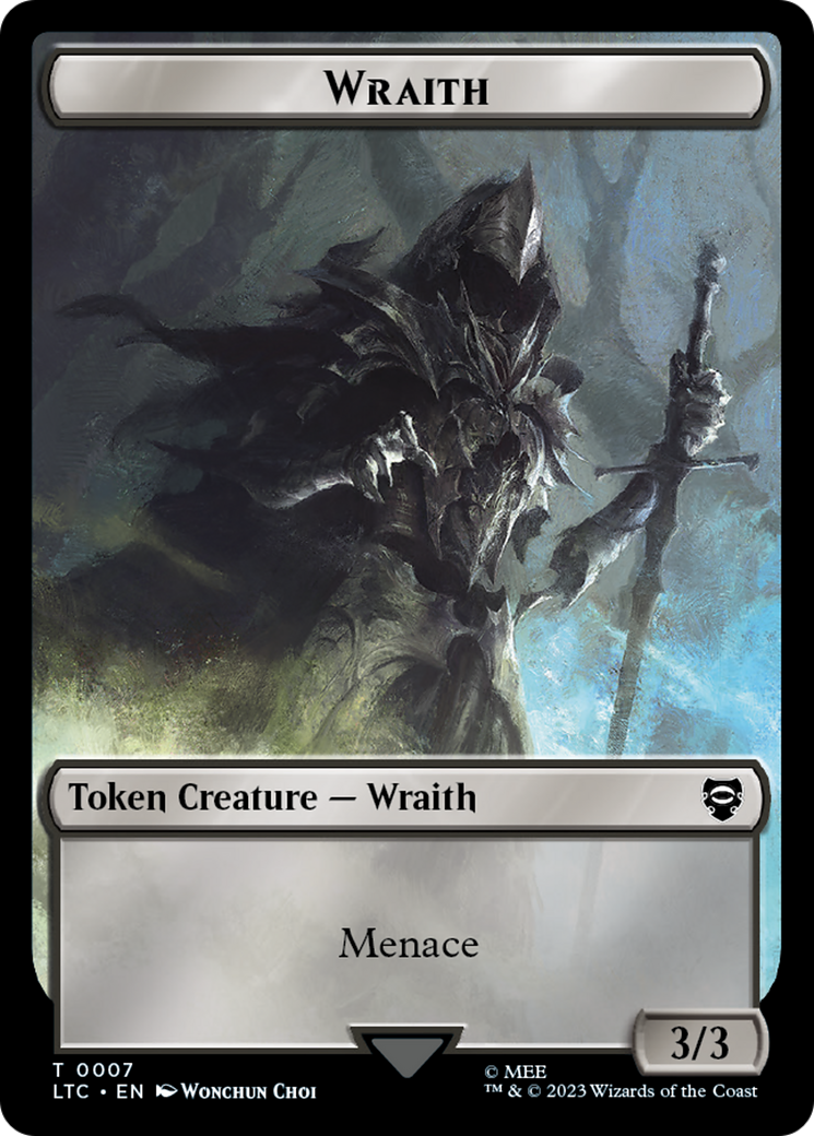 Dragon // Wraith Double-Sided Token [The Lord of the Rings: Tales of Middle-Earth Commander Tokens] | Webway Games