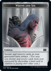 Wrenn and Six Emblem // Monk Double-sided Token [Double Masters 2022 Tokens] | Webway Games