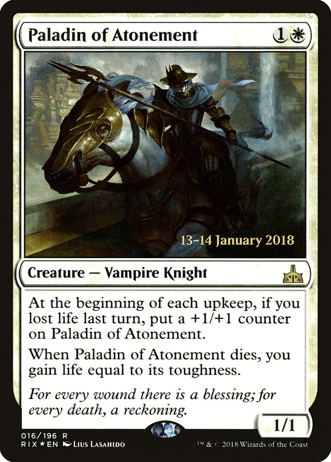 Paladin of Atonement (Prerelease) [Rivals of Ixalan Prerelease Promos] | Webway Games