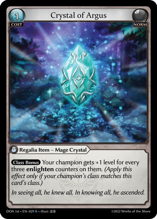 Crystal of Argus (029) [Dawn of Ashes: 1st Edition] | Webway Games