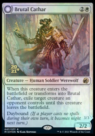 Brutal Cathar // Moonrage Brute [Innistrad: Midnight Hunt Prerelease Promos] | Webway Games