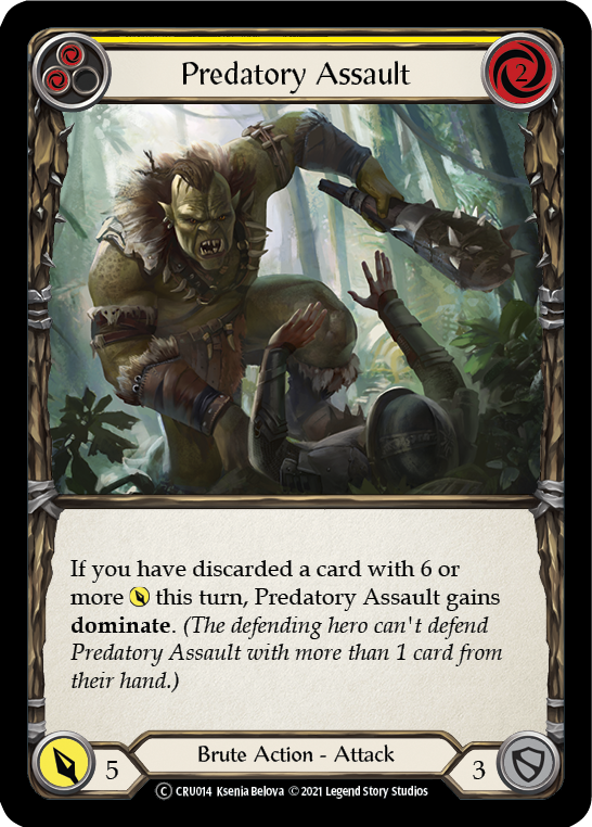 Predatory Assault (Yellow) [CRU014] Unlimited Normal | Webway Games
