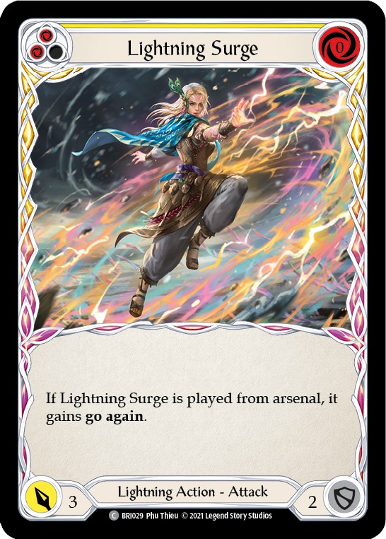 Lightning Surge (Yellow) [BRI029] (Tales of Aria Briar Blitz Deck)  1st Edition Normal | Webway Games